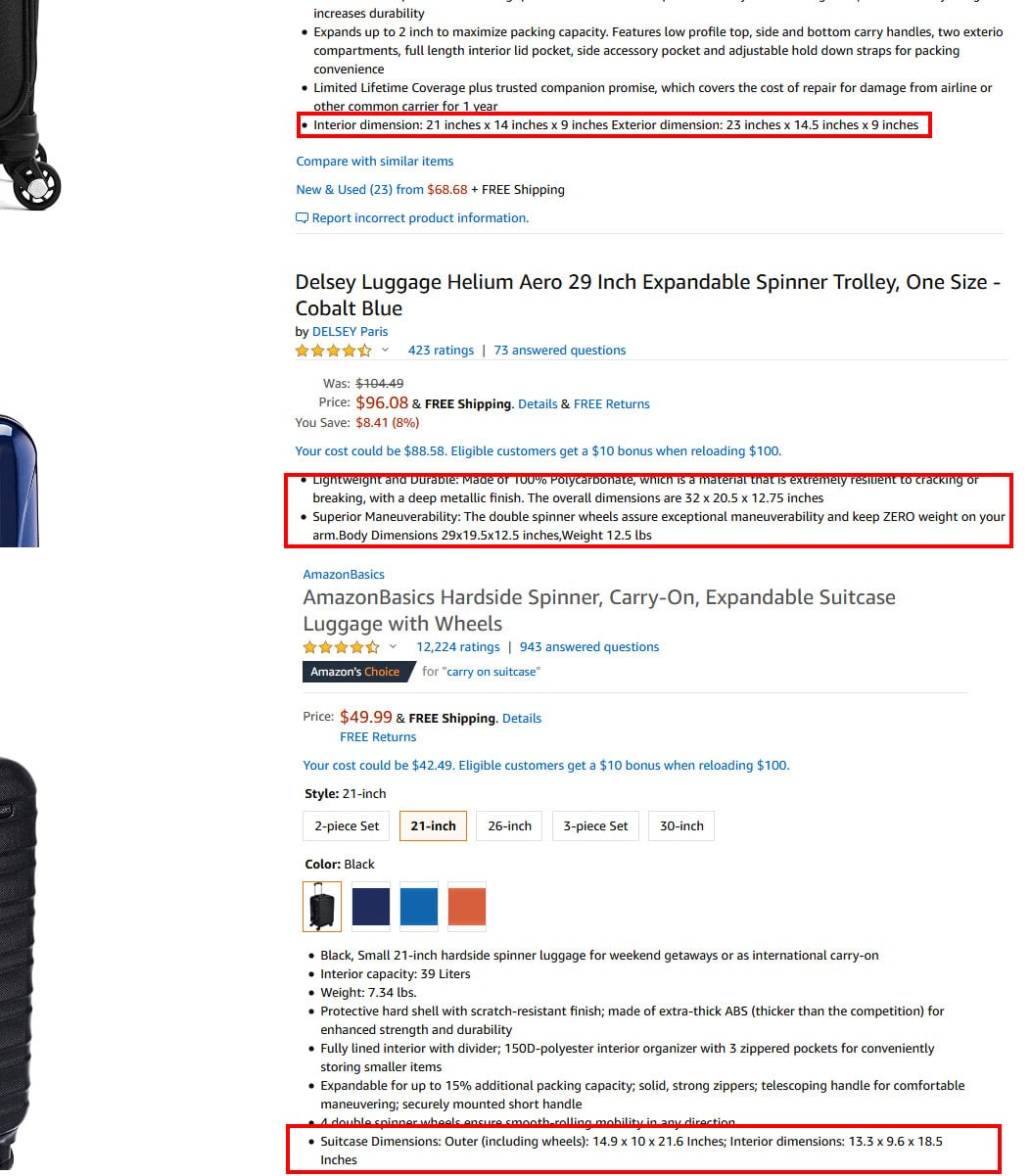 26 inch luggage dimensions