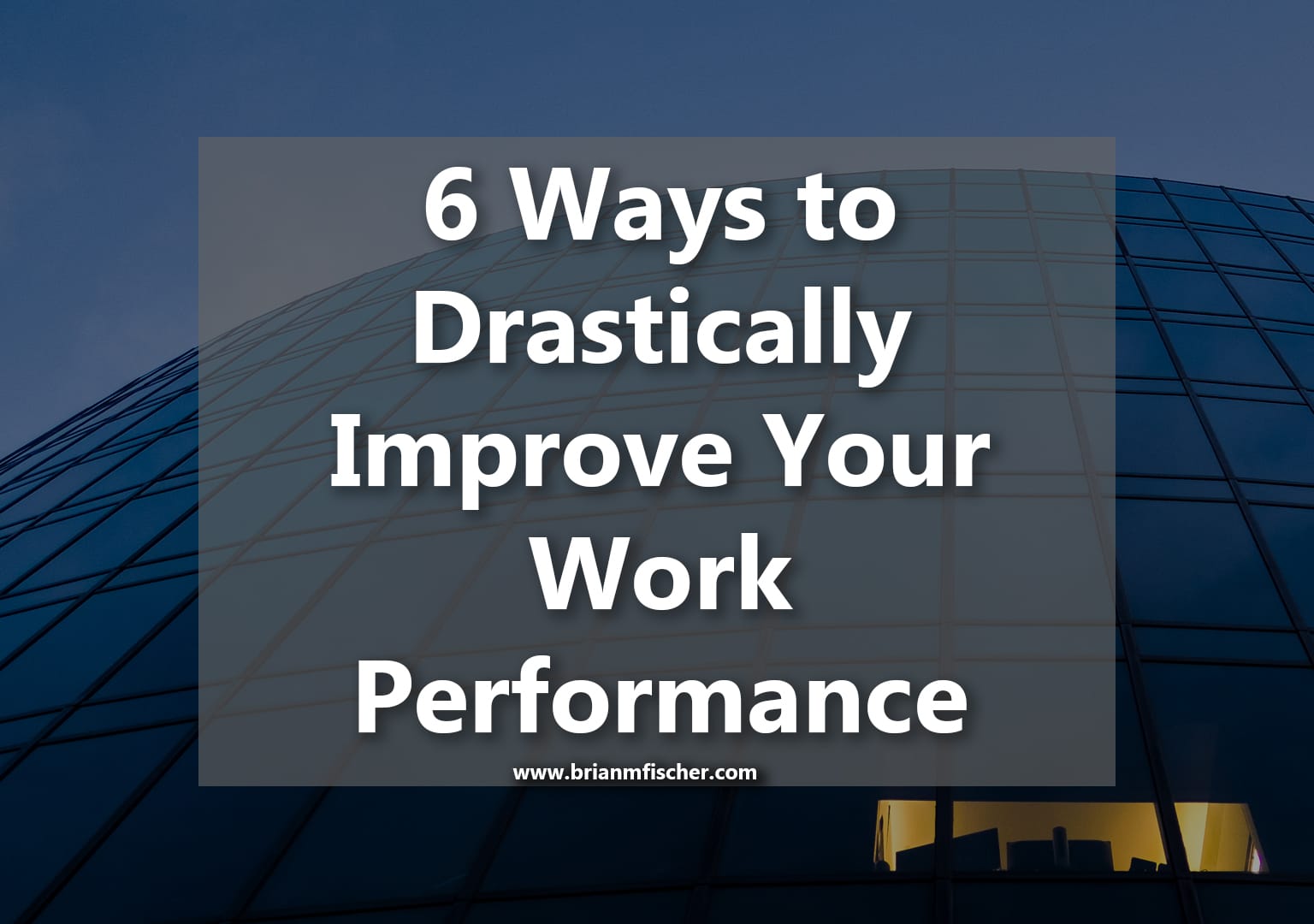 How to improve work performance