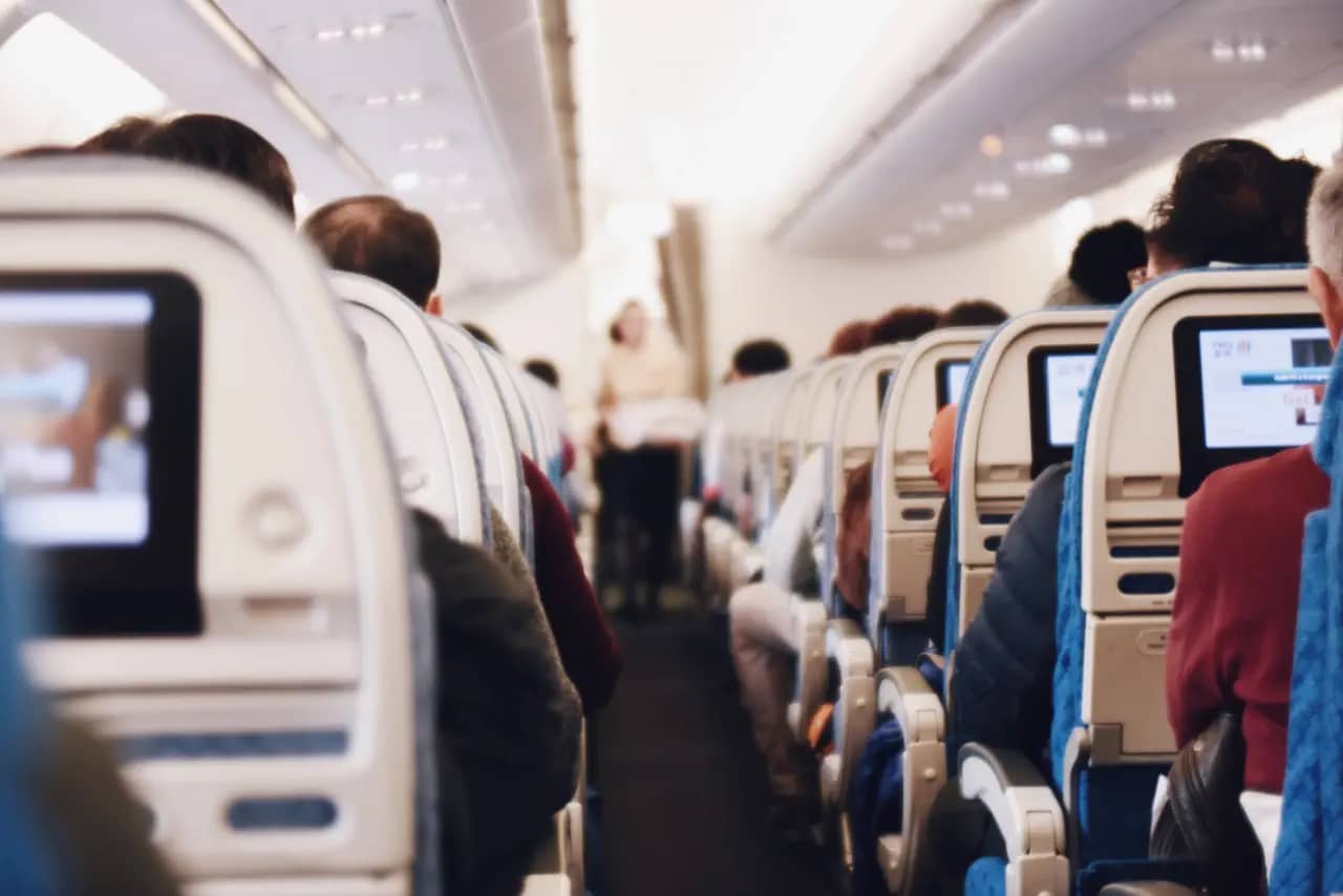claustrophobia - inside airplane on aisle seat
