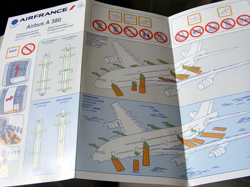 air france air line safety card
