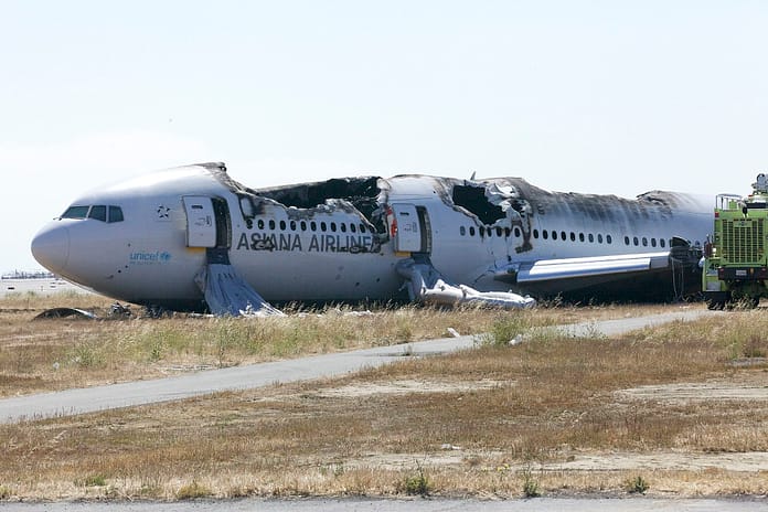 asiana airlines flight 214 wreckage at san francisco international airport a day after teh crash